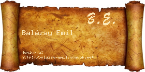 Balázsy Emil névjegykártya
