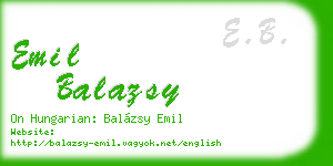 emil balazsy business card