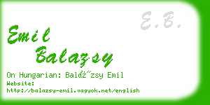 emil balazsy business card